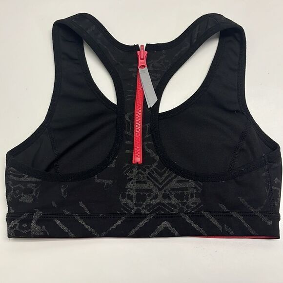 Free People Movement Black/Gray/Coral Abstract Pullover Zip-Up Sports Bra- Small - Picture 9 of 13